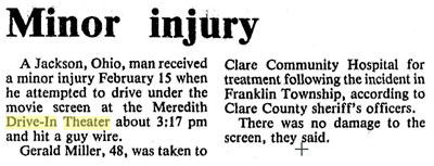 Meredith Drive-In Theatre - 17 February 1987 Accident (newer photo)